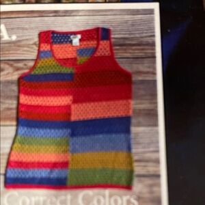 Tash Polizzi Colorful Patchwork crochet Tank Top, (no liner)